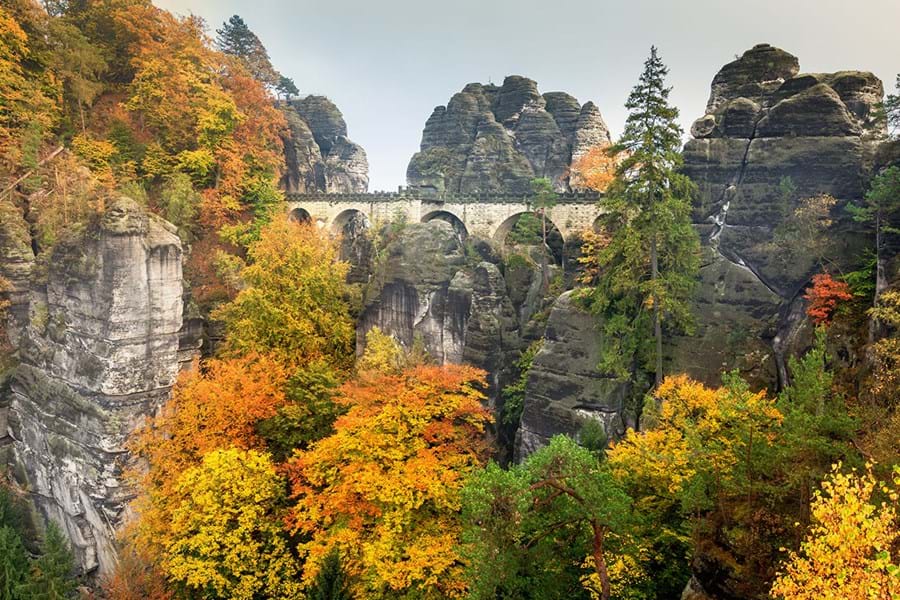Camperen in de herfst: dit zijn de mooiste natuurgebieden - Saksisch Zwitserland Duitsland