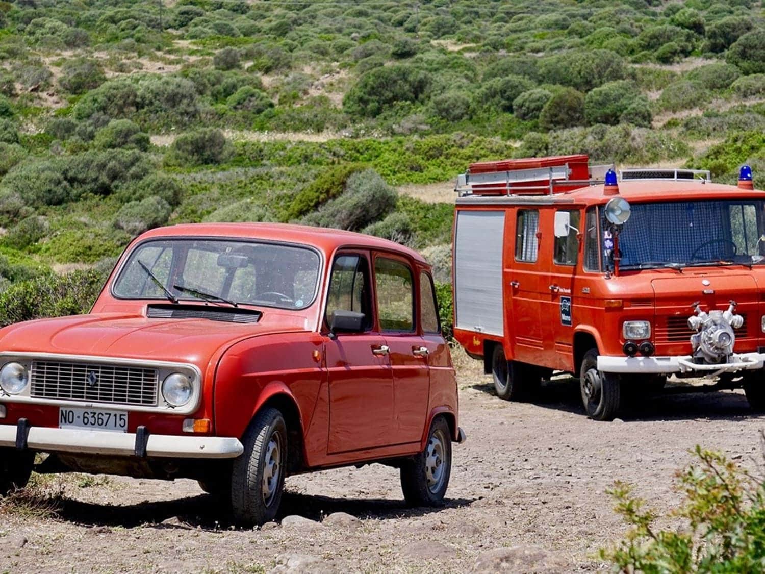 Brandweerbus natuur