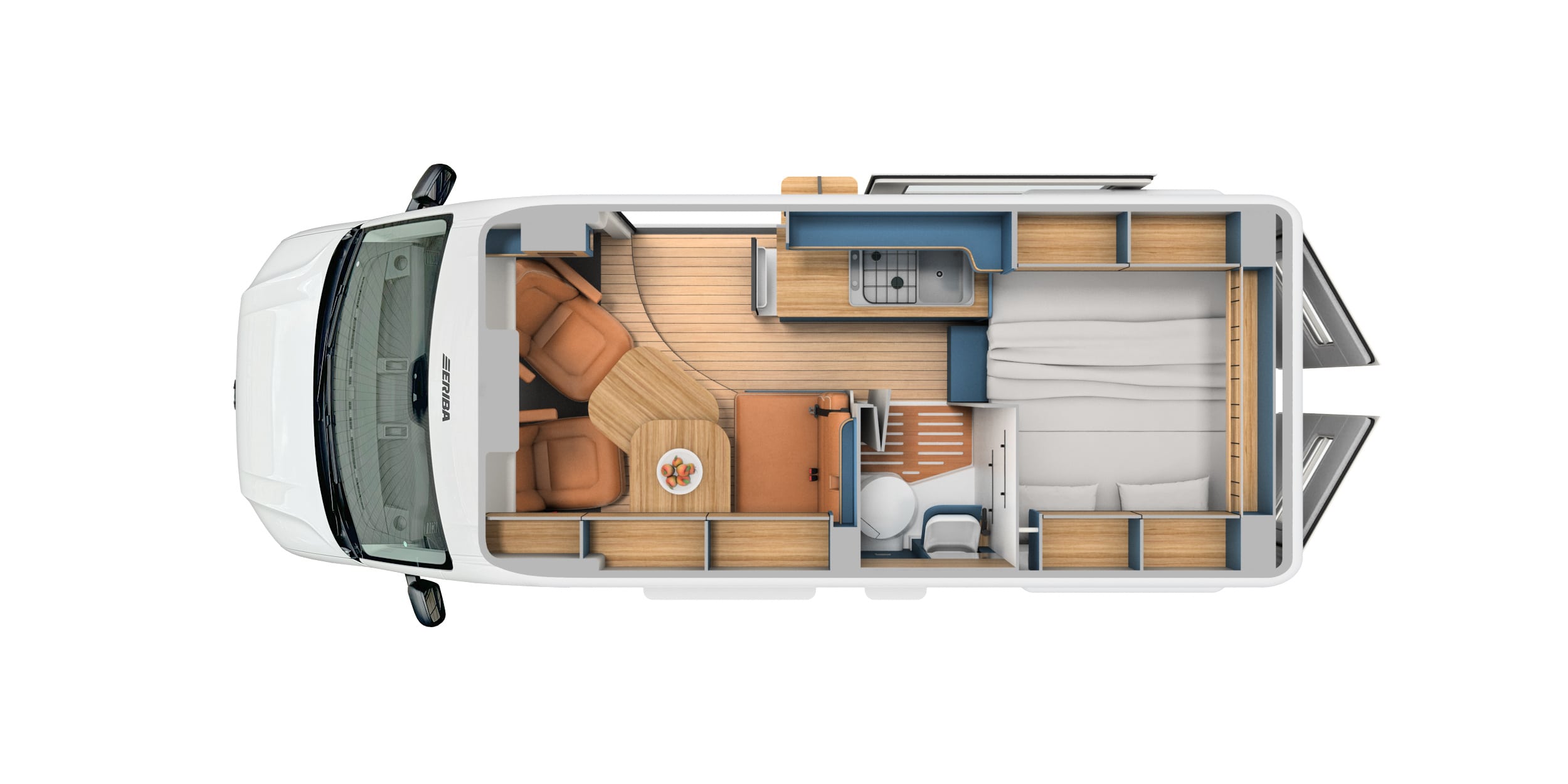 Nieuwe buscamper Eriba Car First Edition met eigen stijl - plattegrond