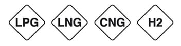 LPG/LNG/CNG/H2 symbool op het branstoftankhandvat