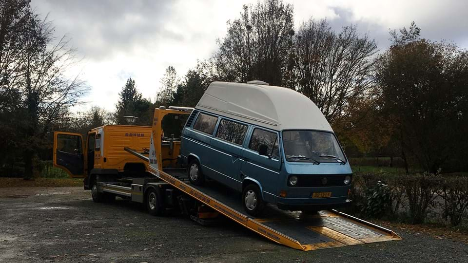 camper pech panne sleepwagen afgesleept T3 volkswagen