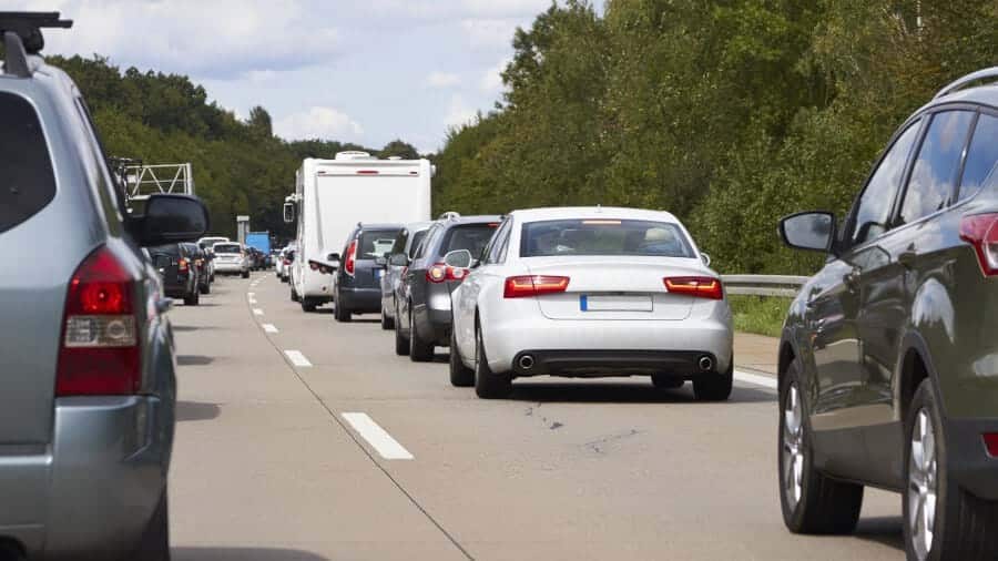 file op de snelweg