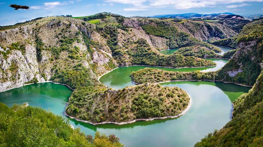 meanderende rivier - Servië