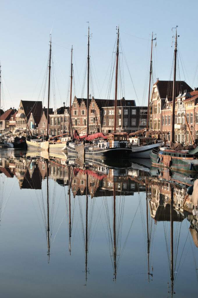 Historical harbor in Hoorn,Netherlands