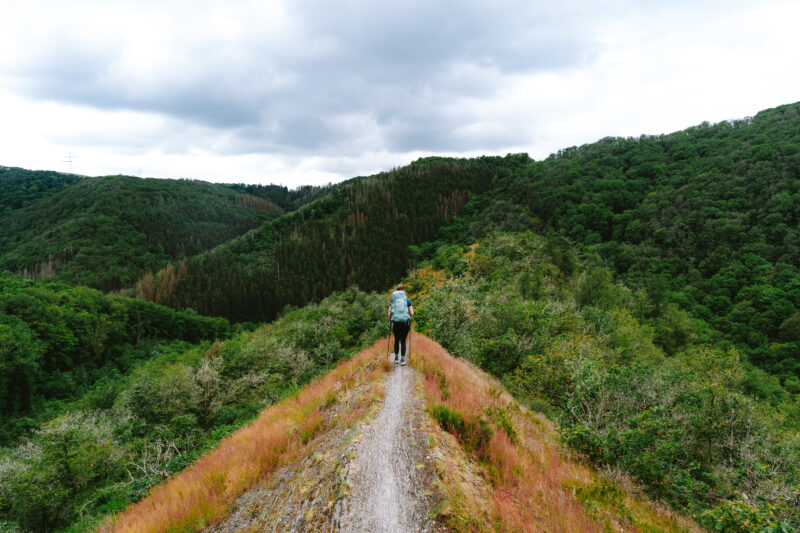 Wandelaar in de Luxemburgse Ardennen