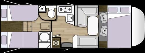 plattegrond Benimar Sport 363 model 2021