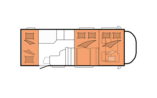 Hobby A 65 KM plattegrond nacht