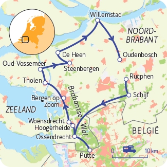 routekaart Brabantse Wal